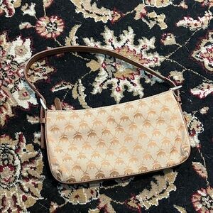 Y2K Brooks Brothers Beige and Brown small Shoulder Bag